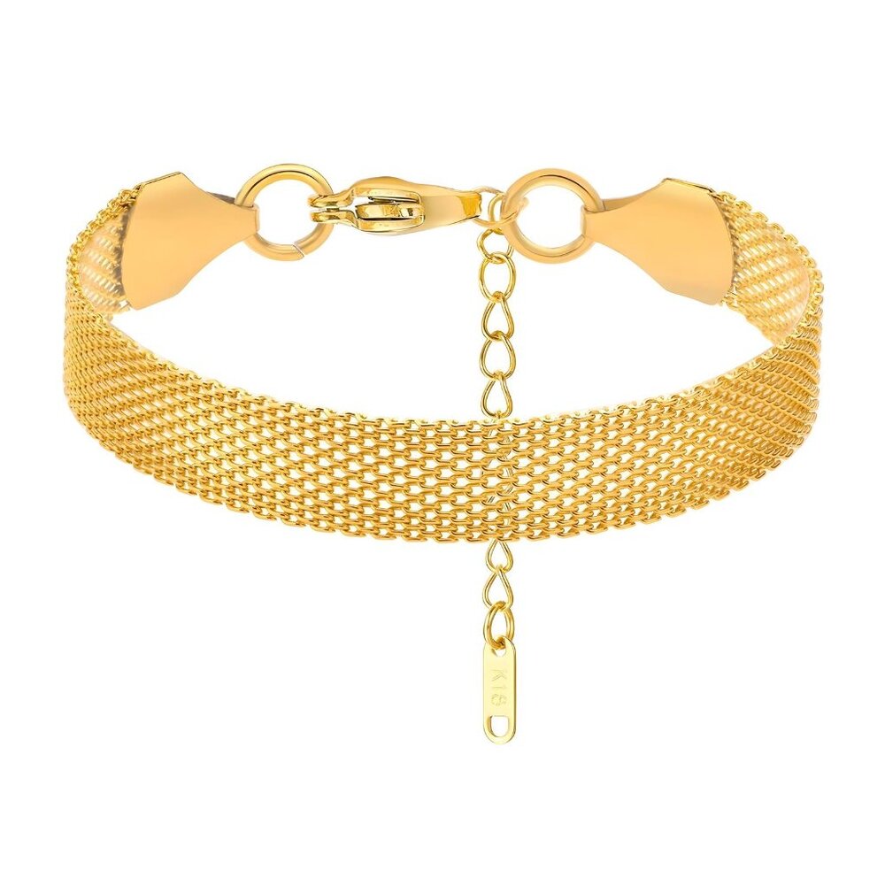 Trendy 18K Gold Plated Steel Bracelet – Waterproof & Hypoallergenic